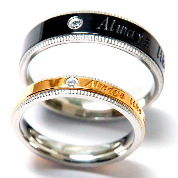 &starf;商品サイズ&starf;【ブラック】リング幅/約5mm×厚み/約1mm×重さ/約4.4g【ピンクゴールド】リング幅/約3mm×厚み/約1mm×重さ/約2.3g &